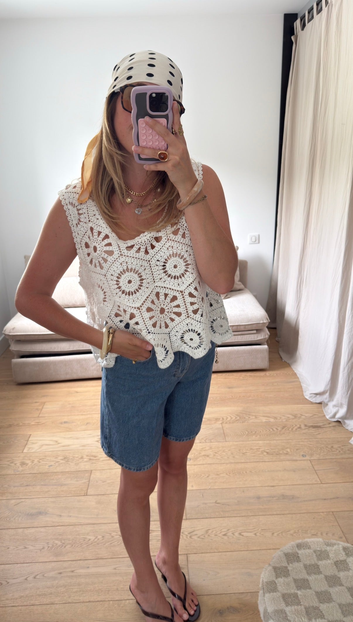 Top en crochet blanc