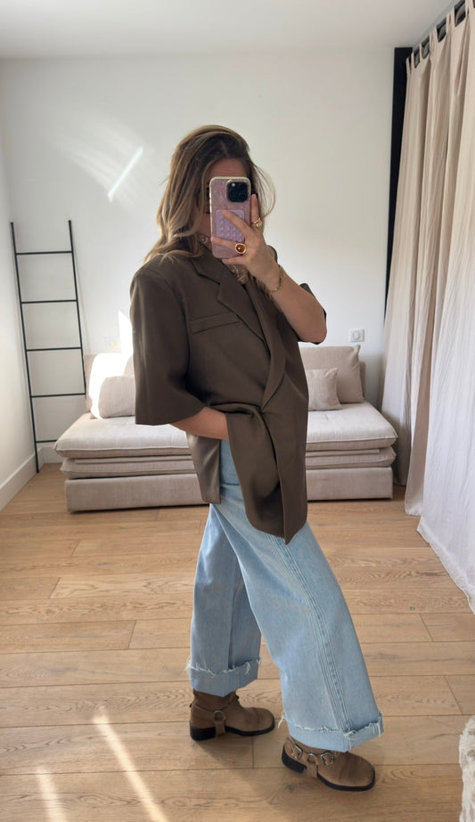 Blazer oversize manches courtes