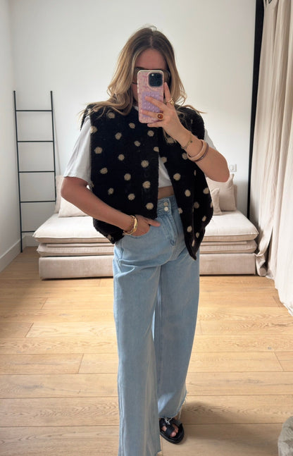 Veste sans manches à pois