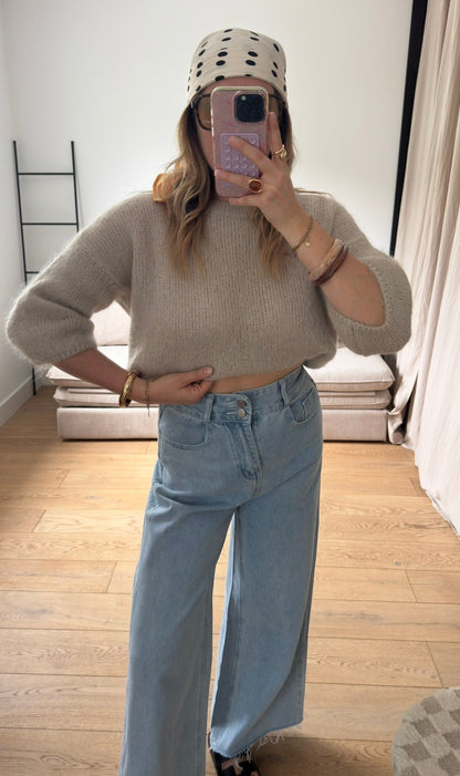 Pull manches courtes en mohair