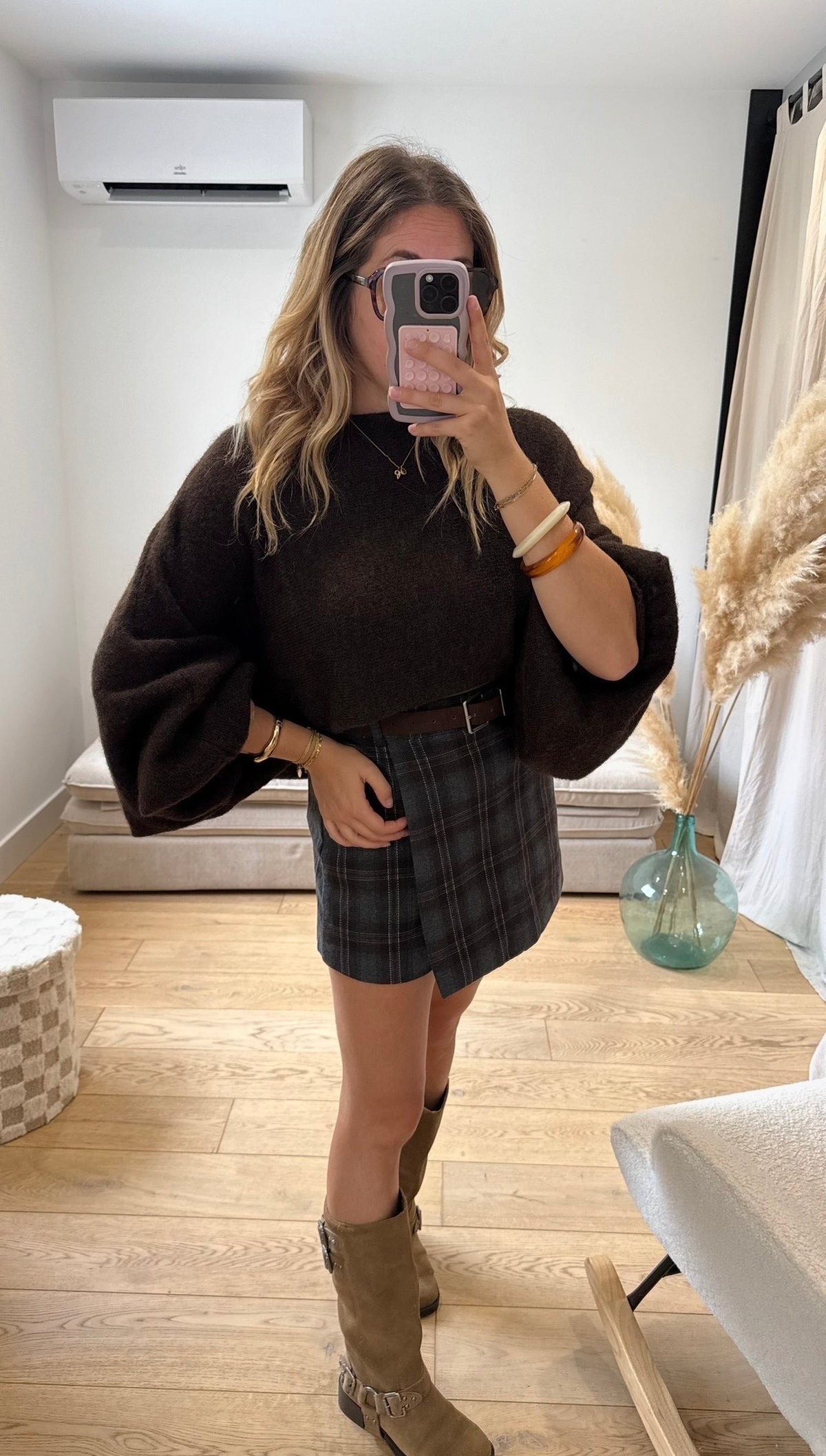 CLEO - jupe short à carreaux