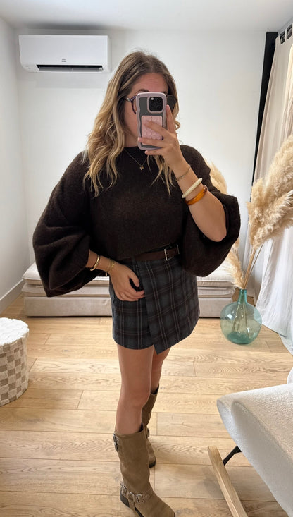 CLEO - jupe short à carreaux