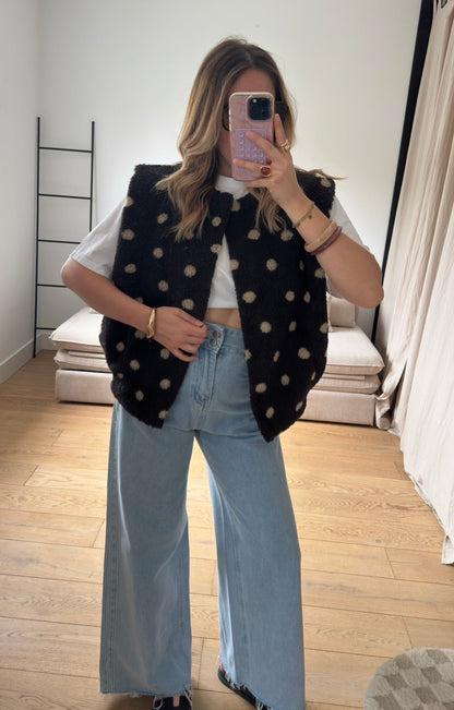 Veste sans manches à pois