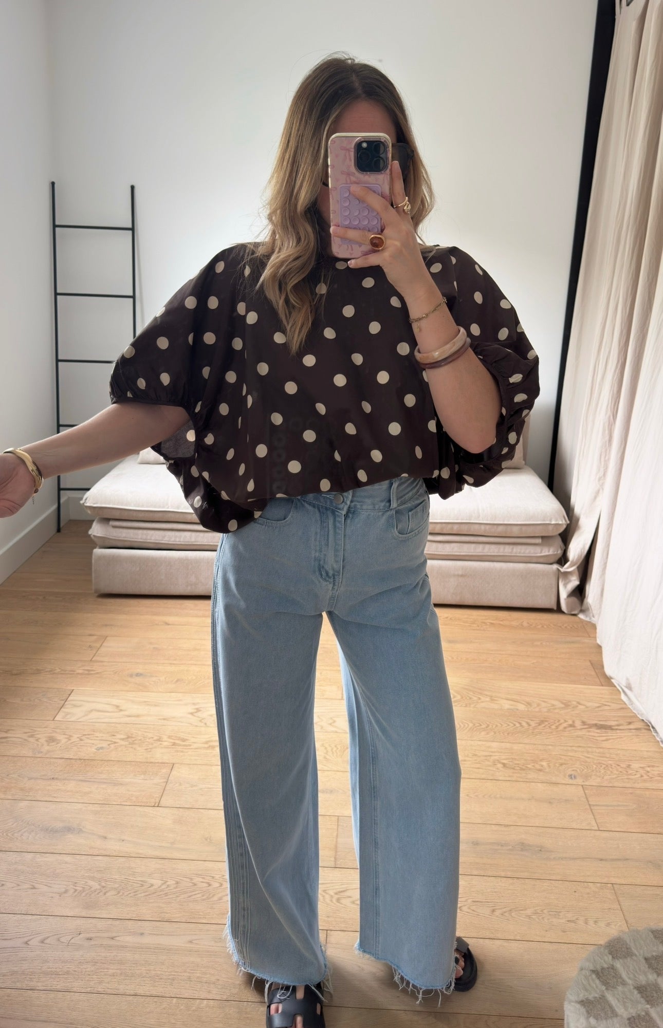 Blouse oversize à pois