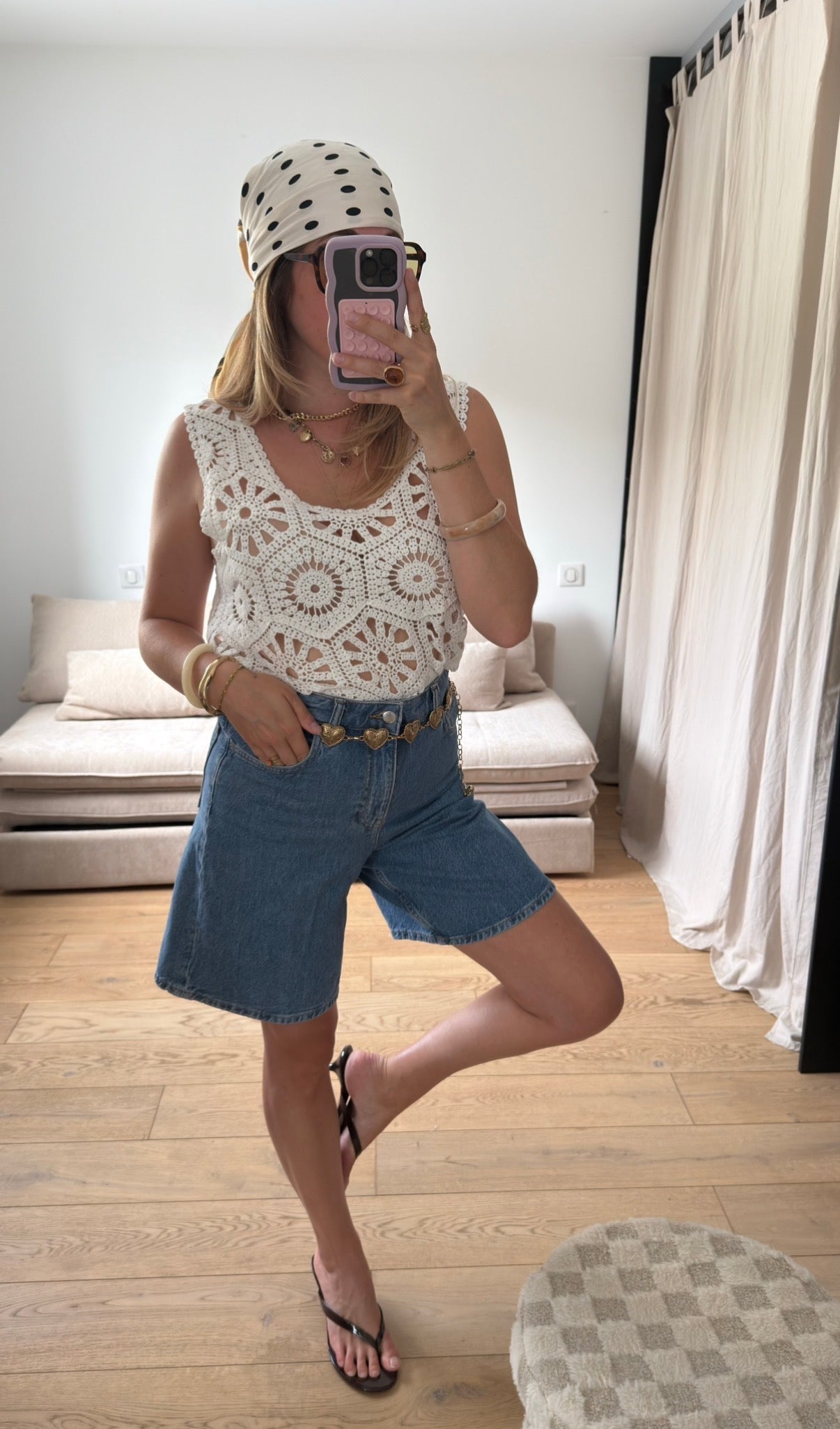 Top en crochet blanc