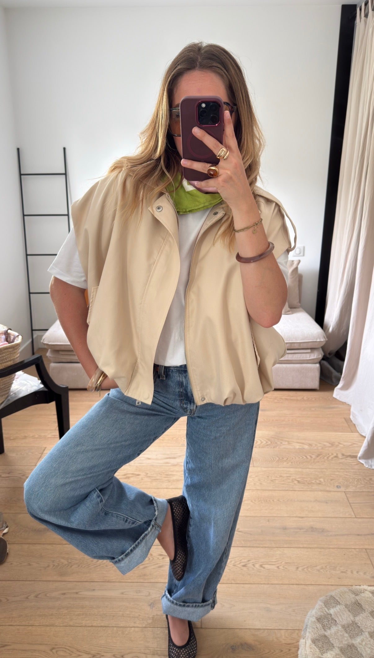 Veste sans manches oversize