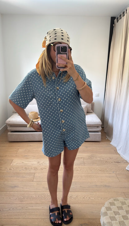 Combishort à motif pois