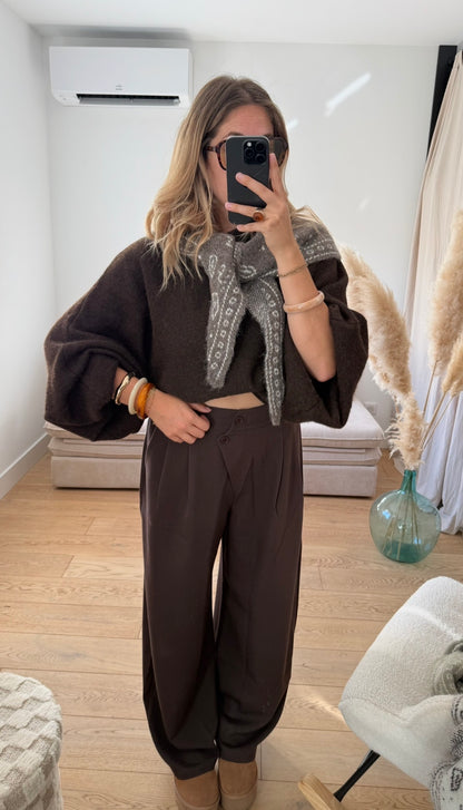 MILA - foulard triangle bandana en maille moccha