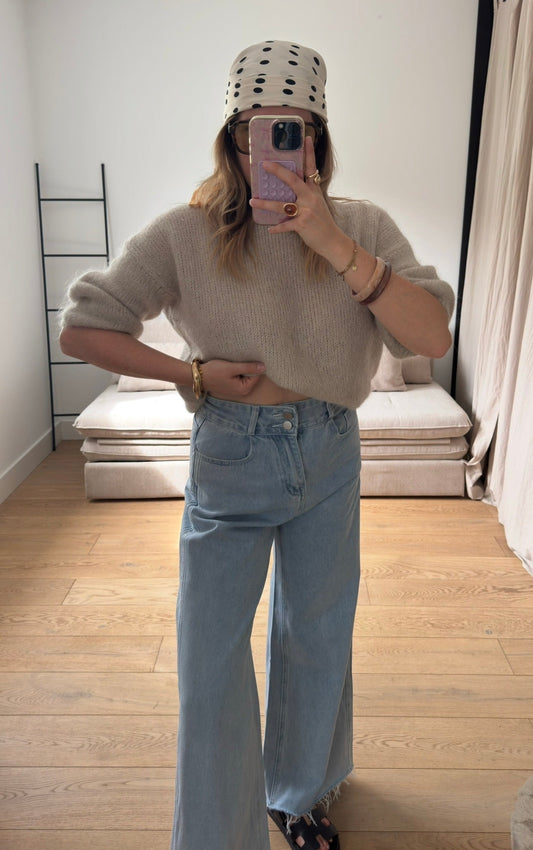 Pull manches courtes en mohair
