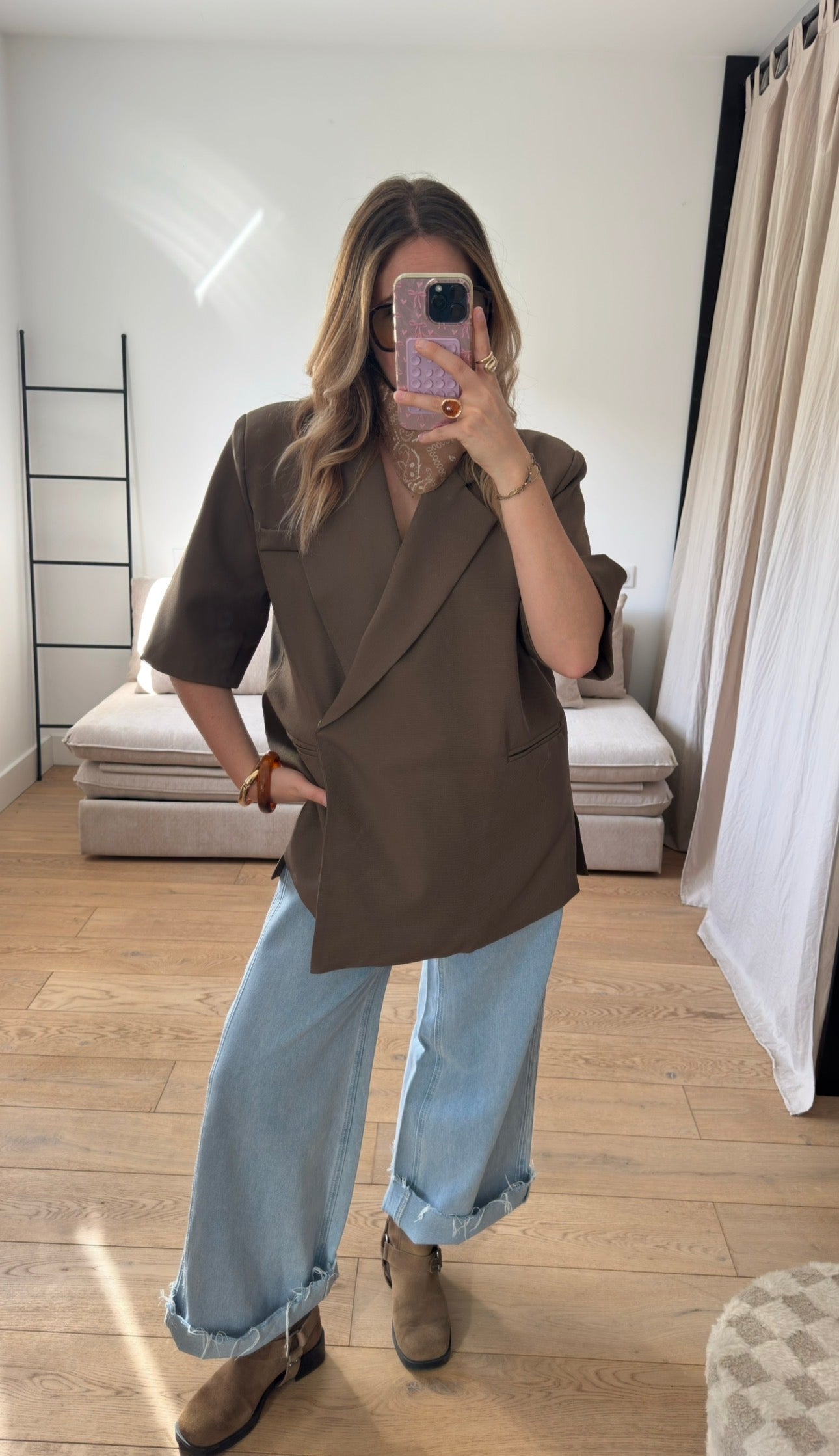 Blazer oversize manches courtes