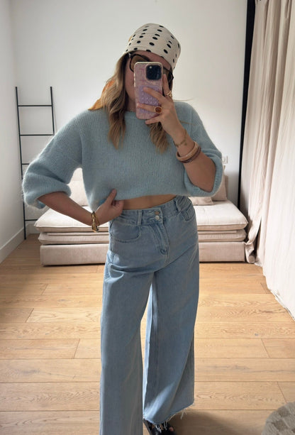 Pull manches courtes en mohair