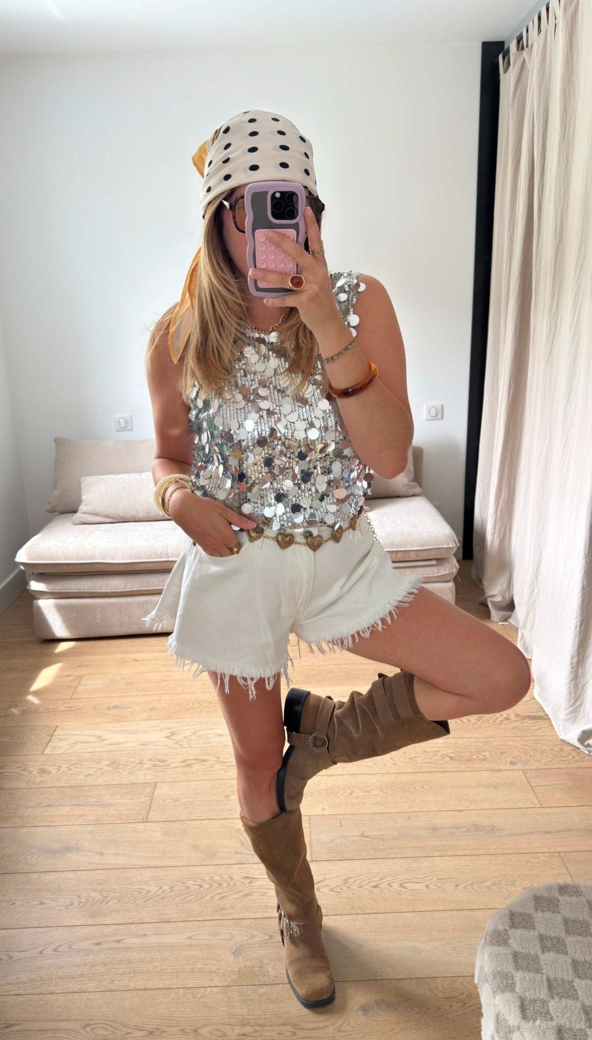 Top à sequins Coachella