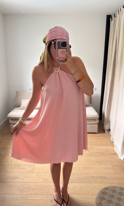 Robe dos nu coquillages rose 🐚