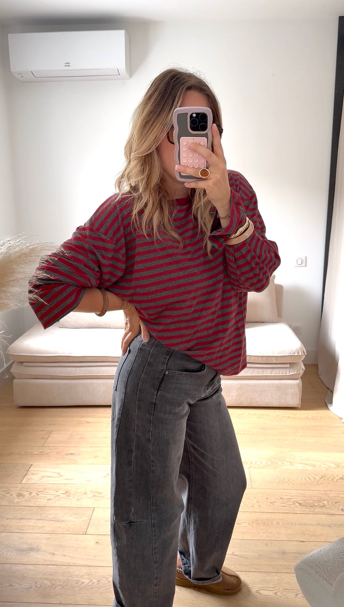 JUNE - MARINIÈRE BORDEAUX & GRIS