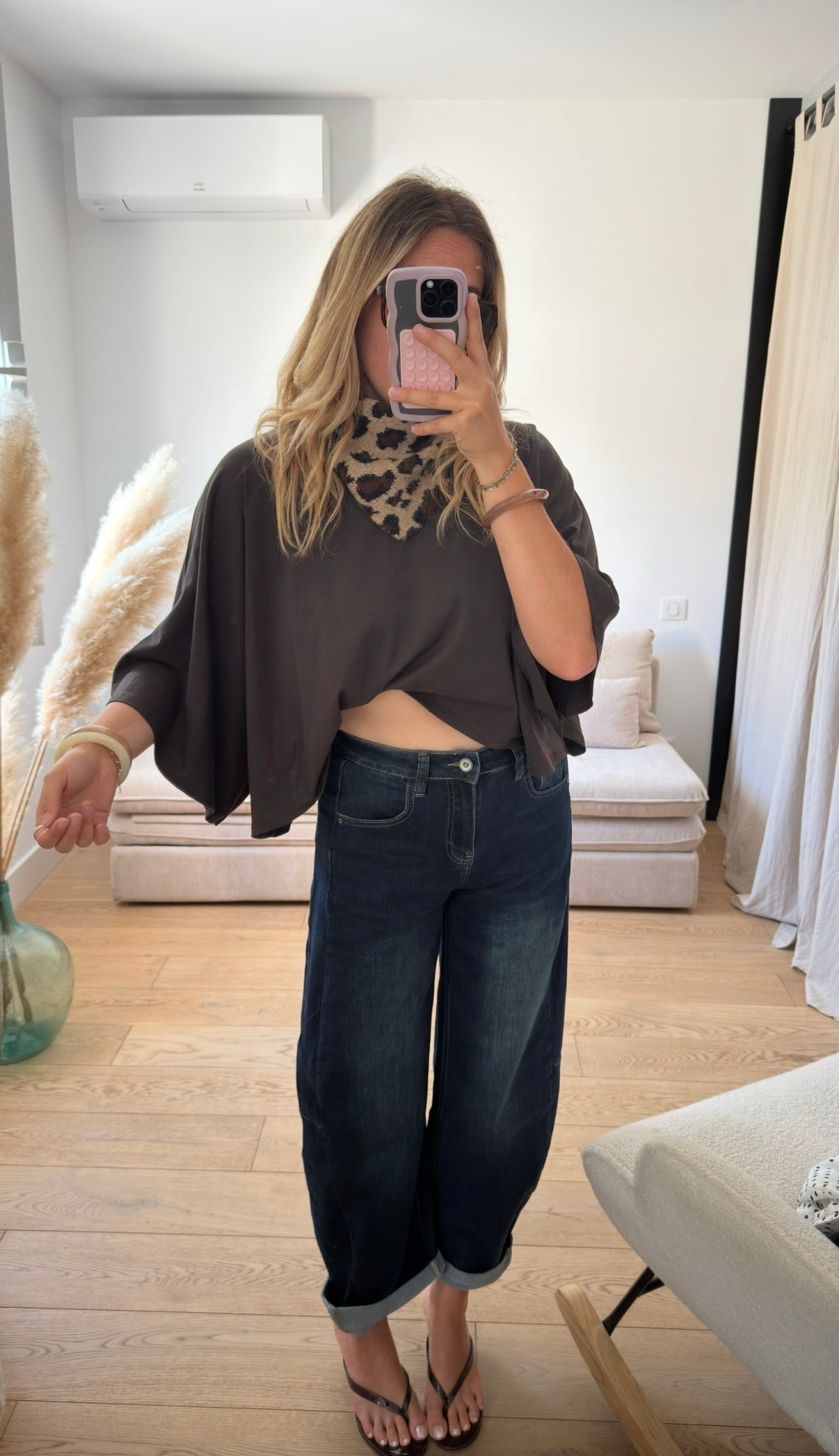 ZOÉ — T-SHIRT OVERSIZE CHAUVE-SOURIS MARRON