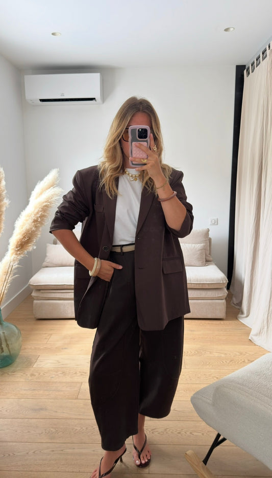 LENA — BLAZER OVERSIZE MARRON