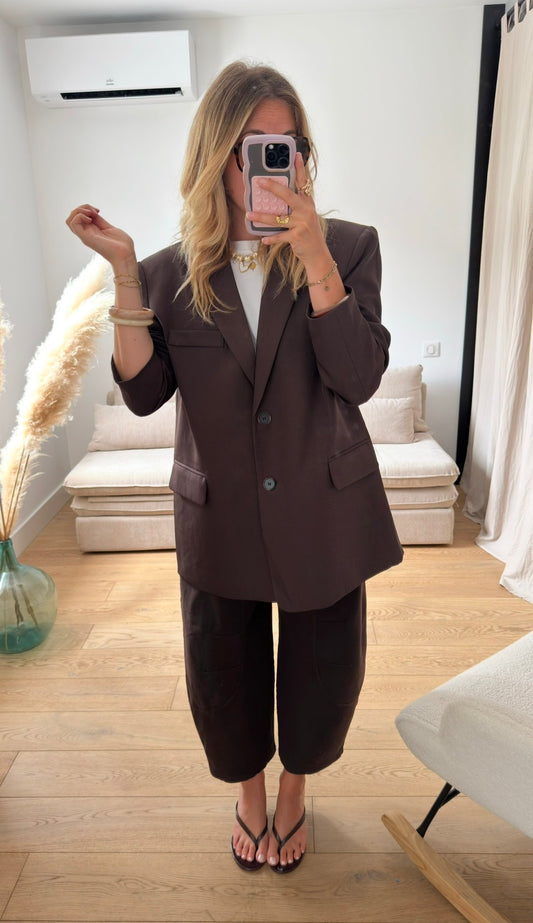 LENA — BLAZER OVERSIZE MARRON