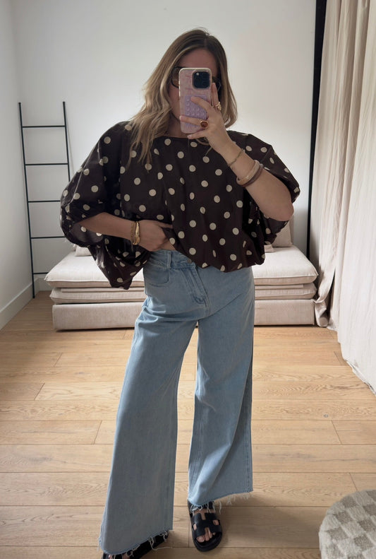 Blouse oversize à pois