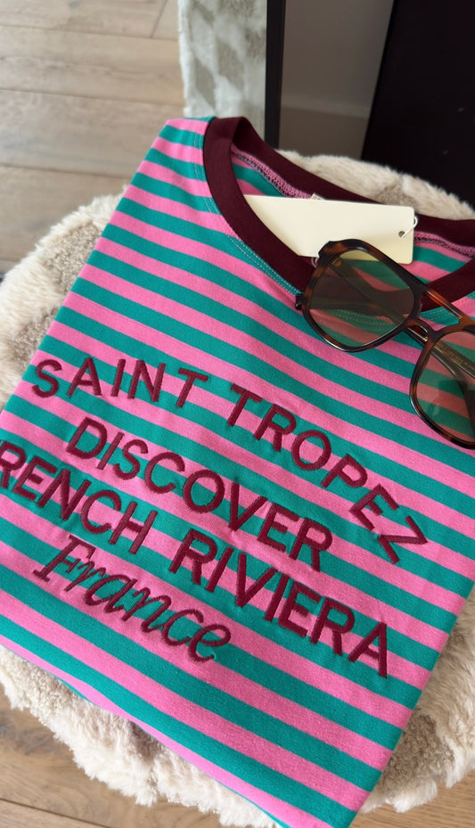 Marinière French Riviera fuschia