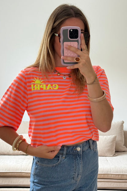 Marinière Capri orange et rose 💖