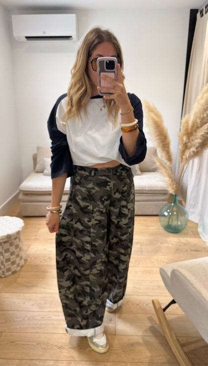 MARLON - pantalon ample camouflage