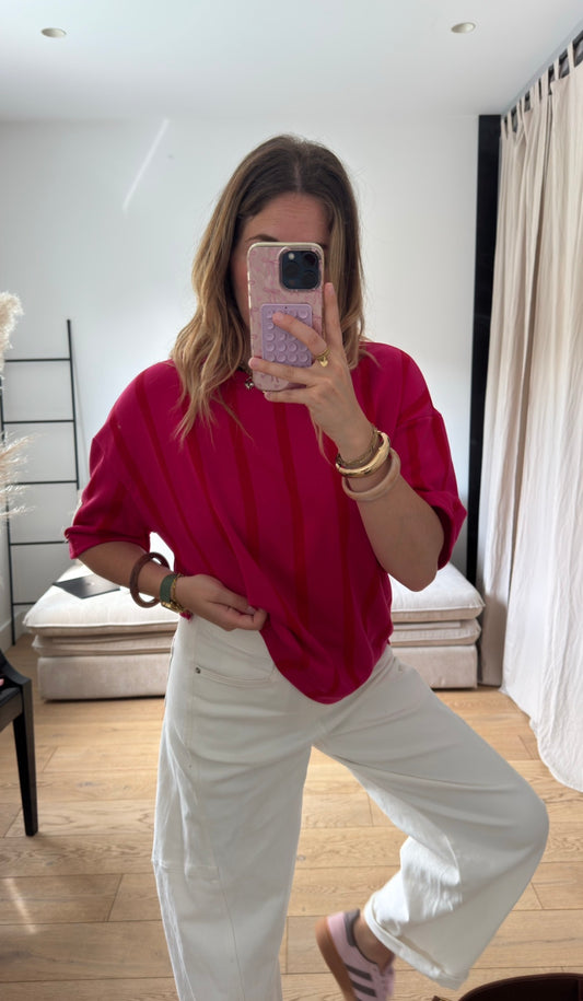 T-shirt loose fuschia