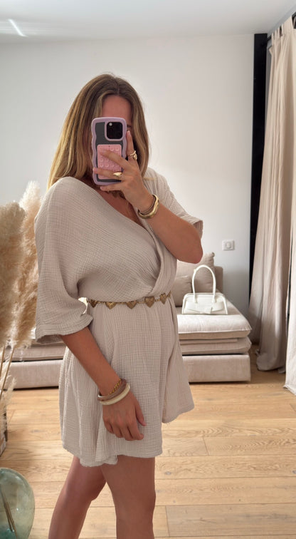 Combishort en gaze de coton