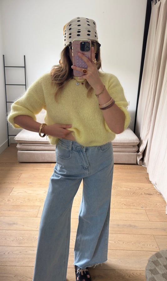 Pull manches courtes en mohair