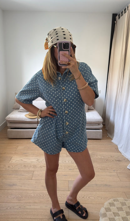 Combishort à motif pois