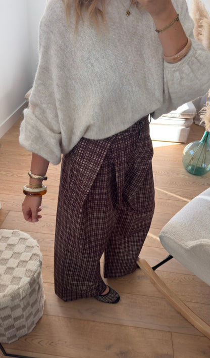 IVY - pantalon ample à carreaux
