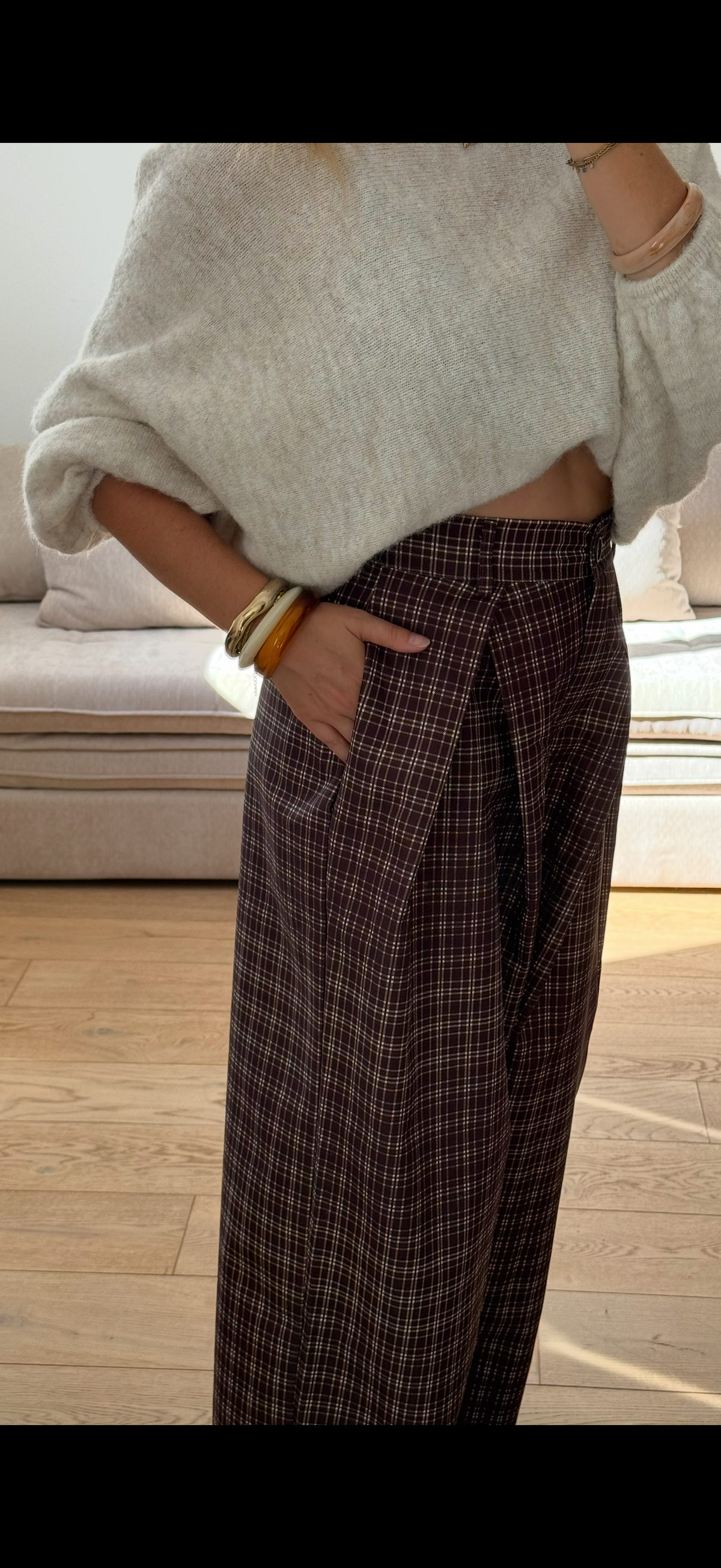 IVY - pantalon ample à carreaux