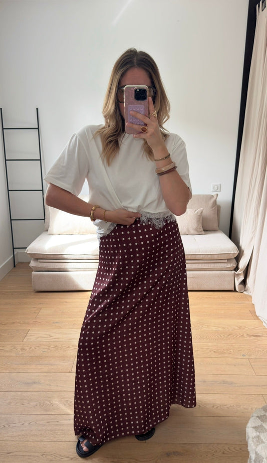 Jupe longue à pois