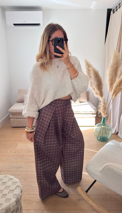 IVY - pantalon ample à carreaux