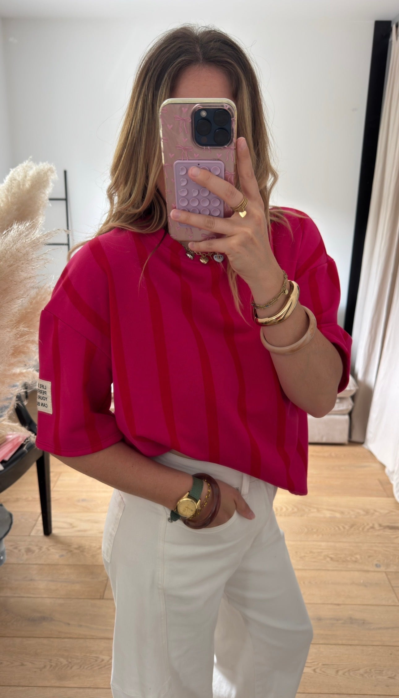 T-shirt loose fuschia