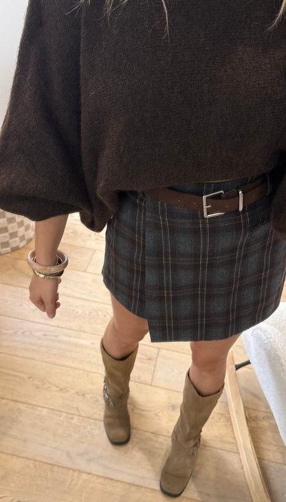 CLEO - jupe short à carreaux