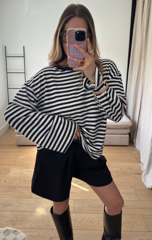 Top à rayures oversize