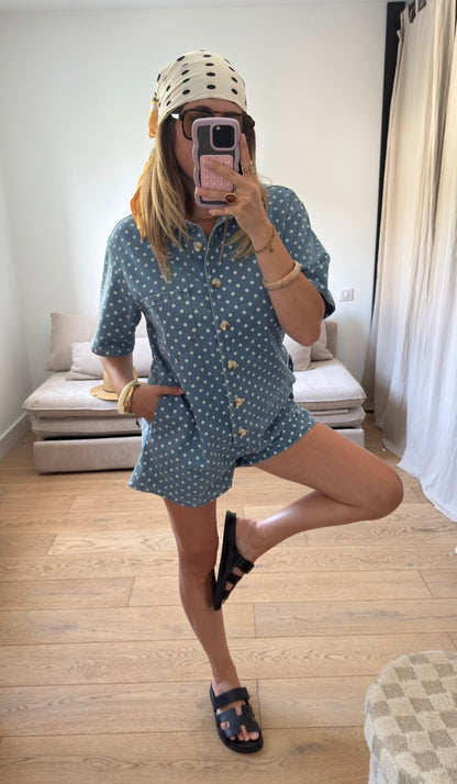 Combishort à motif pois