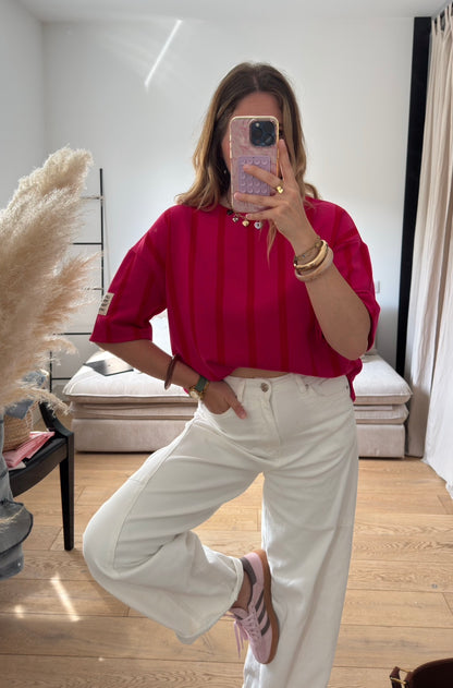T-shirt loose fuschia