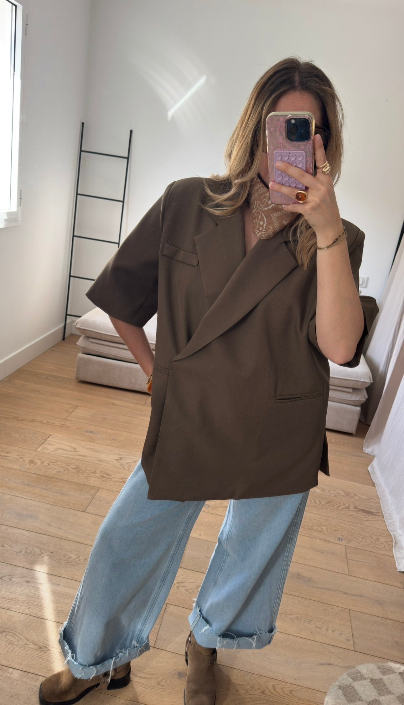 Blazer oversize manches courtes