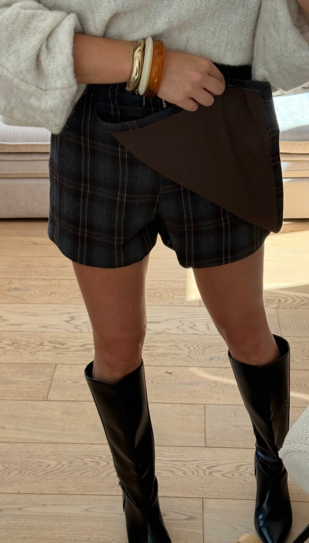 CLEO - jupe short à carreaux
