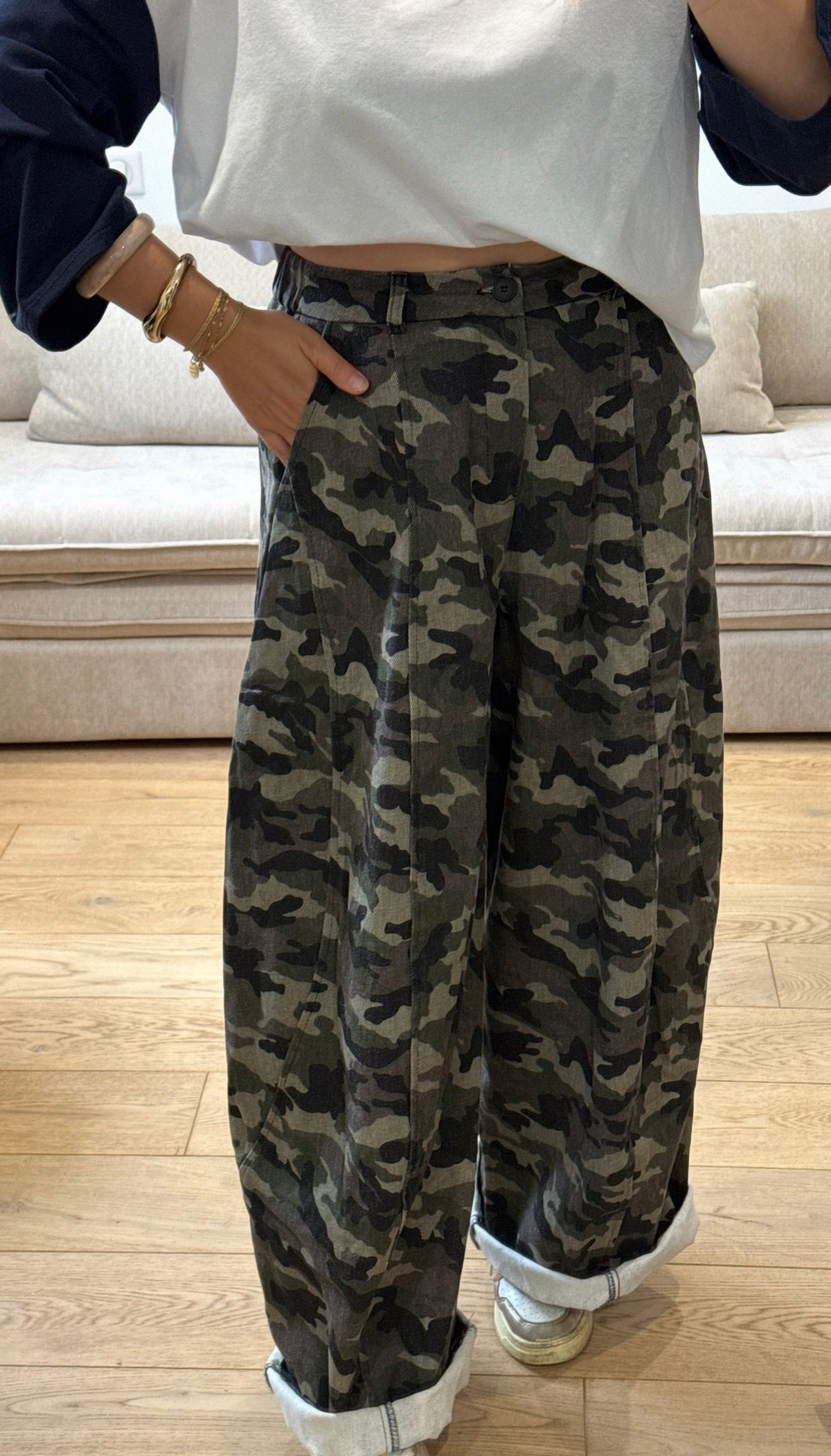 MARLON - pantalon ample camouflage