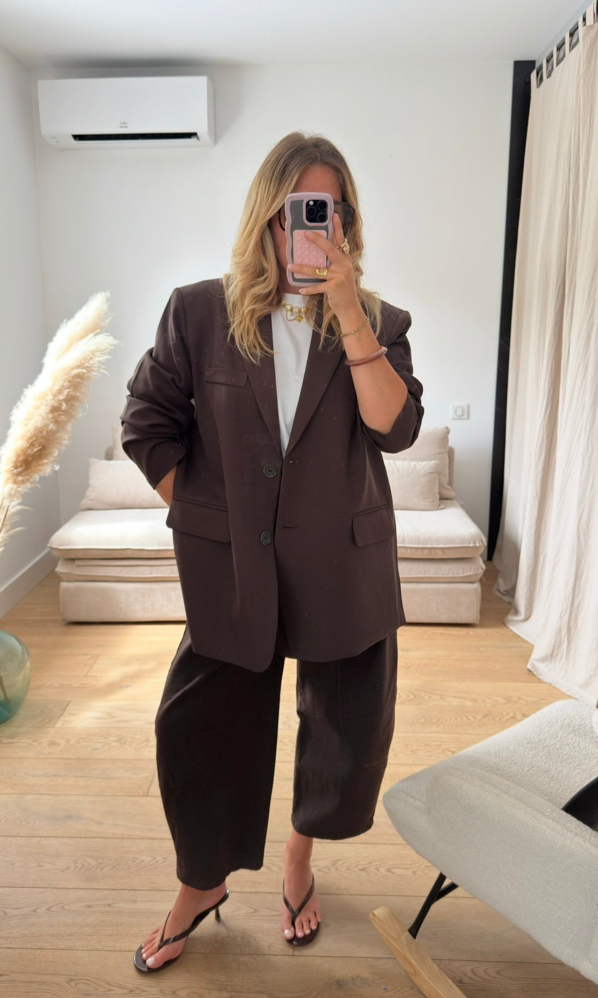 LENA — BLAZER OVERSIZE MARRON