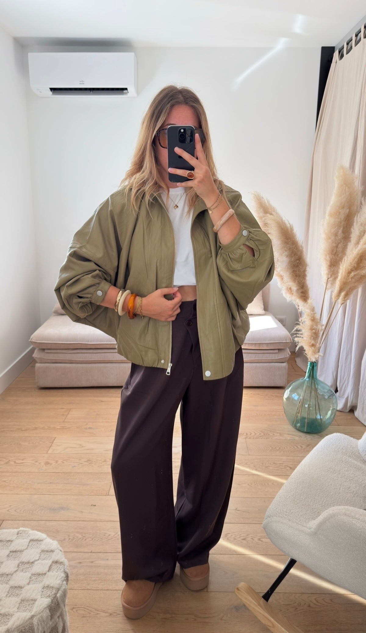 MAE - veste oversize vert olive