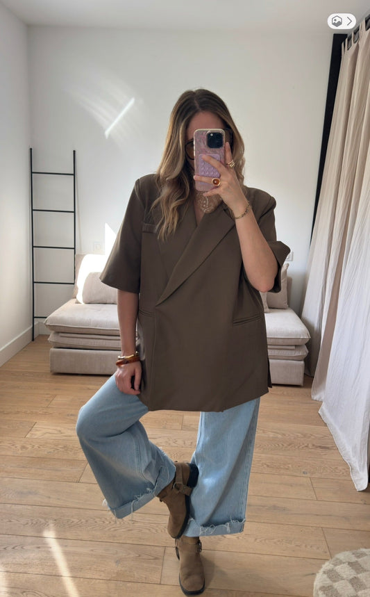 Blazer oversize manches courtes