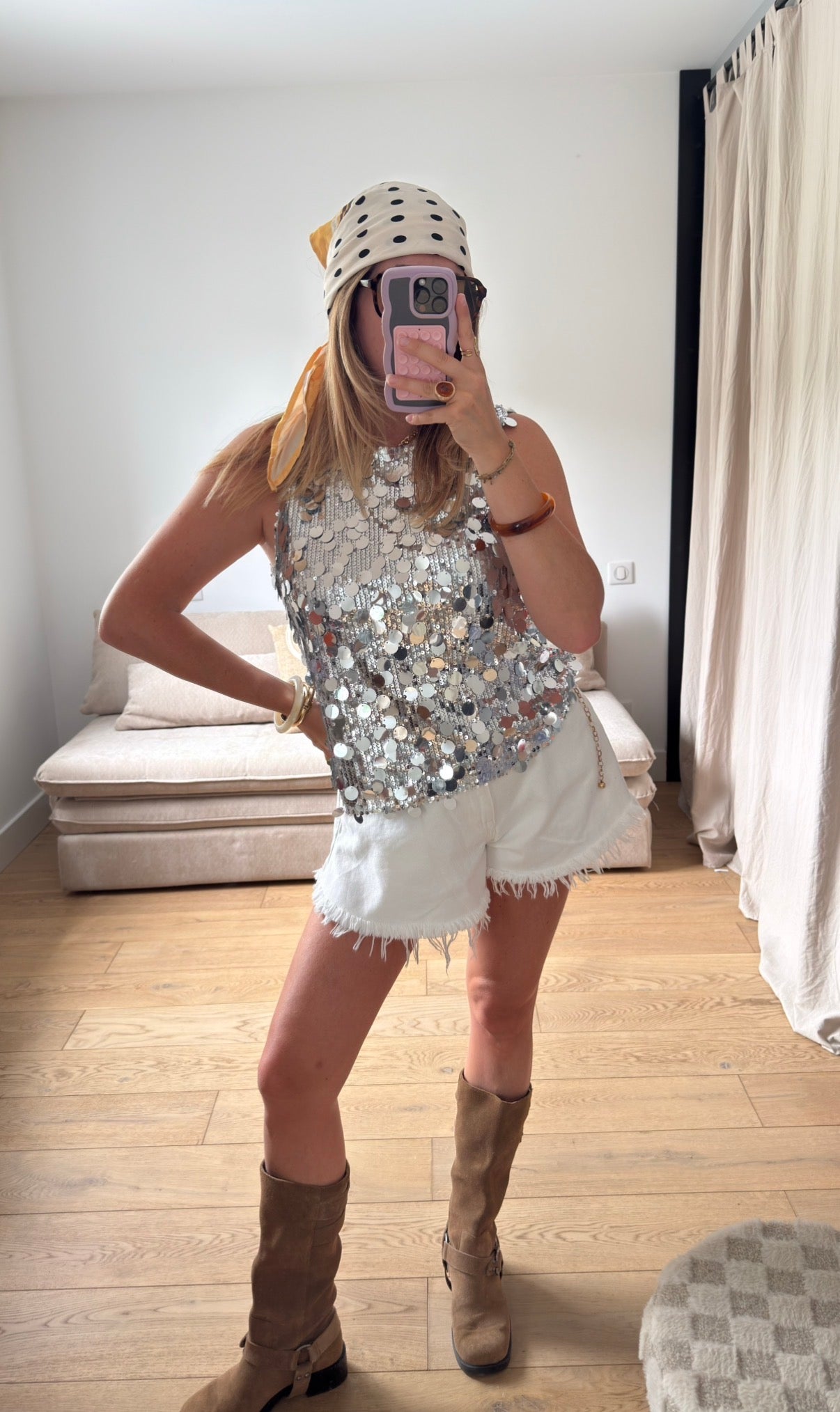Top à sequins Coachella