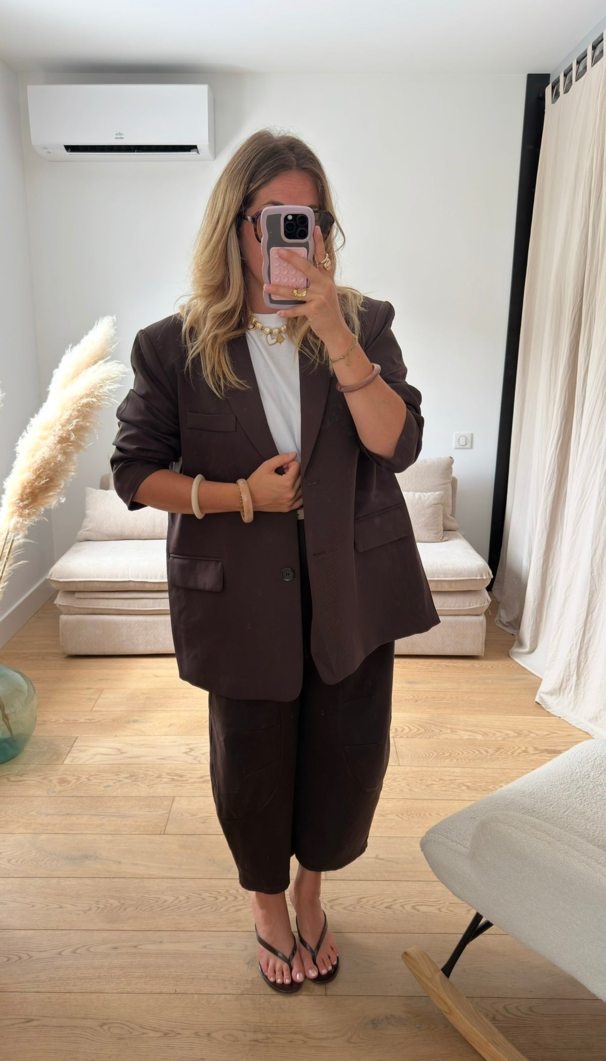 LENA — BLAZER OVERSIZE MARRON