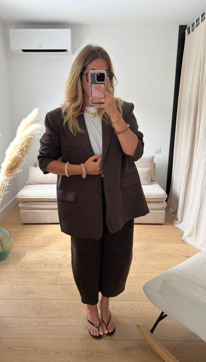 LENA — BLAZER OVERSIZE MARRON