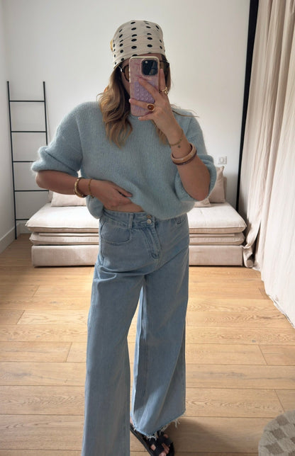 Pull manches courtes en mohair