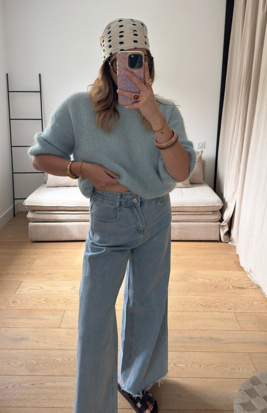 Pull manches courtes en mohair