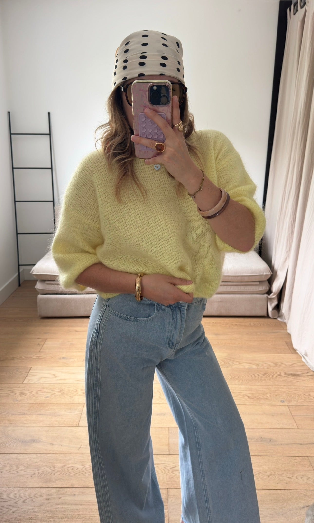 Pull manches courtes en mohair